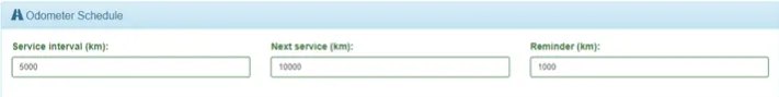 The Odometer Schedule fields filled in