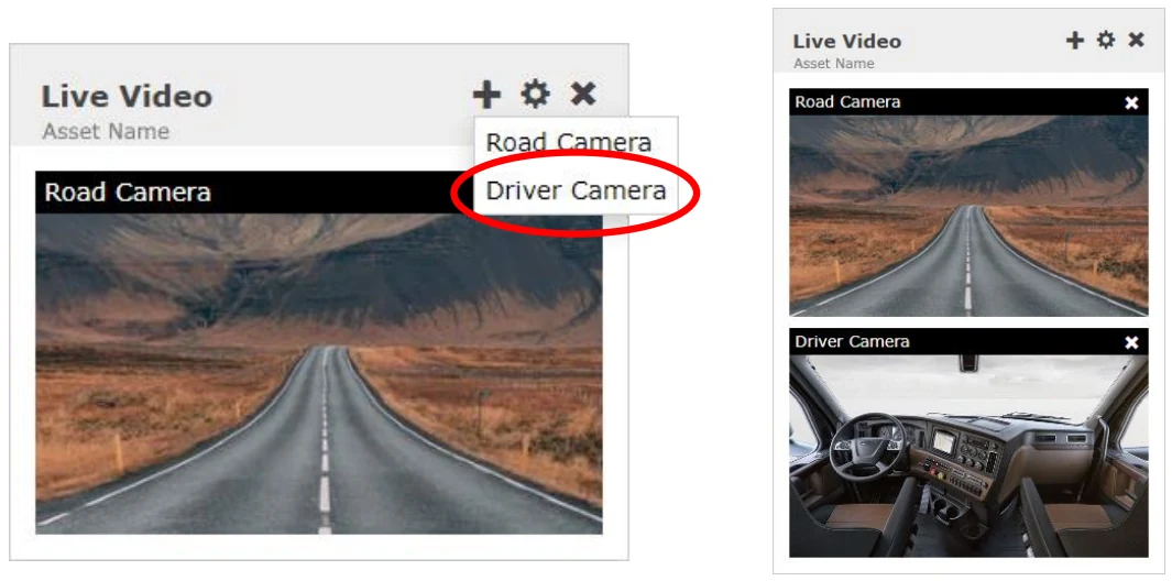 The Live Video window, showing the road-facing camera