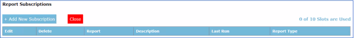 The Report Subscriptions screen
