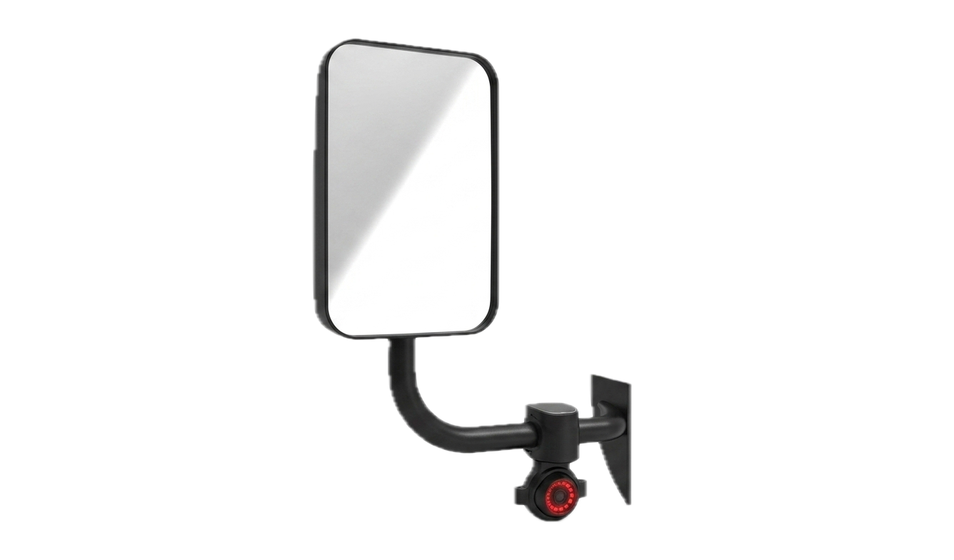 Side camera covering the blind spot alongside a truck