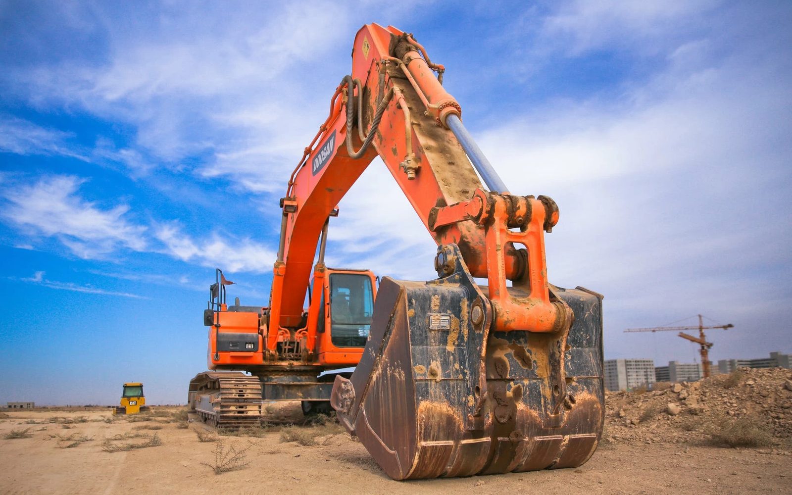 An excavator parked on a job site