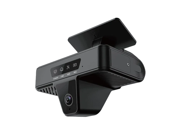 IQ-CAM ME40 four-channel camera, shown from two angles on its windshield mount
